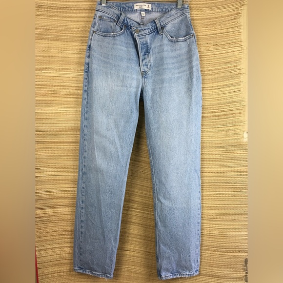Abercrombie & Fitch High Rise Dad Jean Criss-Cross Crossover Waistband Size 26 - Picture 5 of 13